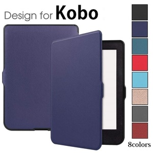 Kobo Clara 2E用 ケース カバー PUレザー 保護ケース TPU カバー 電子書籍 耐衝撃　手帳型　オートスリープ機能 濃紺