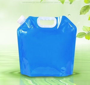 ウォーターバッグ携帯用　避難グッズ（10Lの2個セット）収納便利 折りたたみ水タンク 防災 非常用給水袋 大容量 青