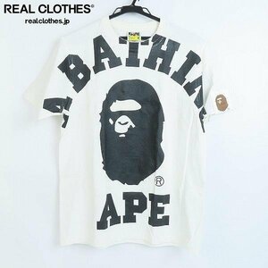 ☆A BATHING APE/アベイシングエイプ デカロゴ Tシャツ ホワイト/M /LPL