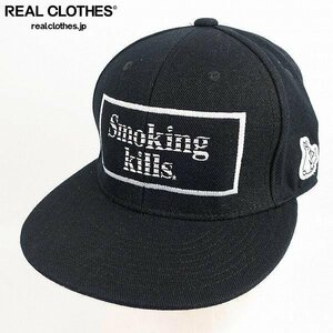 【未使用】FR2/エフアールツー Smoking kills ロゴ スナップバック/キャップ ブラック /000