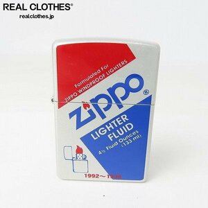 ZIPPO/ジッポー 片面デザイン ロゴ シルバー/レッド/ブルー 2002年製 /LPL