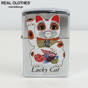 ZIPPO/ジッポー Lucky Cat/招き猫 鏡面加工 1993年製 /LPL