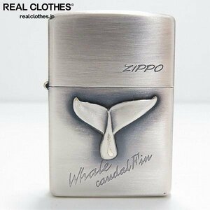 ZIPPO/ジッポー Whale caudal Fin メタル貼り 1998年製 /000