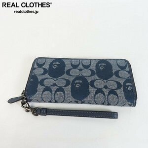 A BATHING APE×COACH/アベイシングエイプ×コーチ PHONE WALLET ラウンドファスナーウォレット/長財布 /LPL