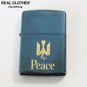 ZIPPO/ジッポー PEACE/ピース JTオリジナル 懸賞品 ブルーチタンコーティング 1995年製 /LPL