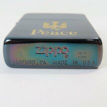 ZIPPO/ジッポー PEACE/ピース JTオリジナル 懸賞品 ブルーチタンコーティング 1995年製 /LPL_画像4