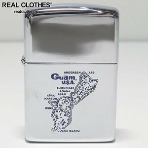 ZIPPO/ジッポー Guam U.S.A. グアム 地図 鏡面加工 1994年製 /LPL