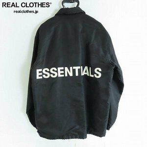 ☆FOG ESSENTIALS/エフオージー エッセンシャル ロゴコーチジャケット ブラック S /060