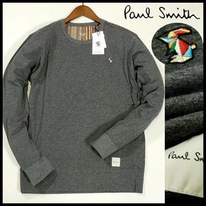 新品 1円～ ポールスミス 長袖カットソー M 濃灰 マルチストライプ マルチラビット うす手 ロンTシャツ Paul Smith メンズ【2984】