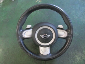 ⑥ Heisei era 20 year BMW MINI Mini Cooper Clubman MM16 RR50 original steering gear steering wheel * inflator lack of *