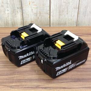 【TH-0987】未使用 makita マキタ 18V6.0Ahバッテリー BL1860B 2個セット ※箱なし ふたなし 在庫処分セット売り!