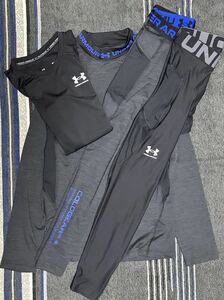 新品 秋冬 NEW MODEL UNDER ARMOUR UAコールドギアアーマーフィッティドツイストロングスリーブモックシャツストレッチインナー４セット