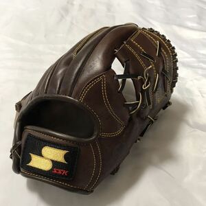 SSK 旧ラベル 一般軟式野球用グローブ 内野手 右投げ ブラウン 中古 エスエスケイ 大人用 ベースボール グラブ