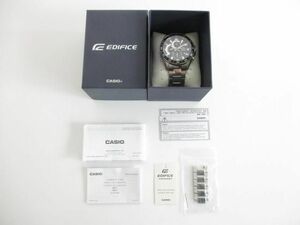 中古 エディフィス EDIFICE 腕時計 EFV-550D-1AVUDF クロノグラフ 黒文字盤 シルバー メンズ