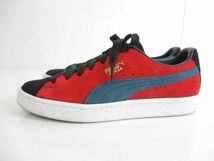 中古 プーマ PUMA スニーカー ローカット 374915-33 24.5cm ブルー ブラック レッド レディース_画像4