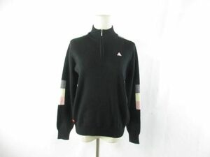 良品 ルコックスポルティフ le coq sportif ジャケット ハーフジップ M 黒 ブラック レディース