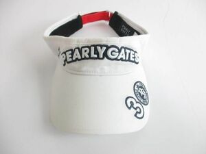 良品 パーリーゲイツ PEARLY GATES サンバイザー 帽子 白 ホワイト