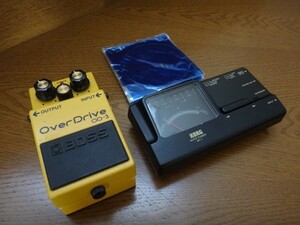 ギターエフェクター BOSS ボス OverDrive オーバードライブ OD-3 ・KORG コルグ ギターチューナー ・オマケ商品セット 【USED】