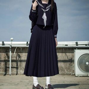 AR763:【送料無料】定価17280円 韓国 女子高生 制服 セーラー オーバーオール 大学 jk ロングスカート