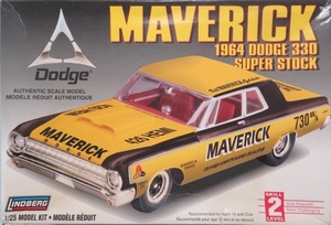 プラモデル 1/25 Lindberg 72174 - Maverick 1964 Dodge 330 SUper Stock