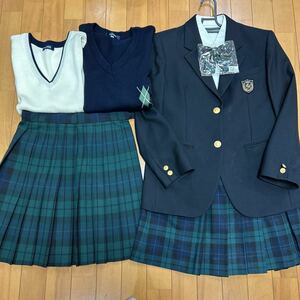 6 7 コスプレ衣装 冬 制服 上下セット 新品リボン付き ブレザー ブラウス セーター ニットベスト スカート 瑞穂