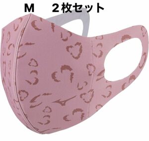 正規品【ハート柄ピンクMサイズ】ミズノ マスク 新品　マウスカバー 2枚セット　男女兼用/ユニセックス