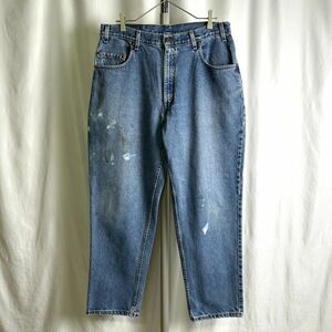 USA製 Levi's 545 バギー ペンキ デニム パンツ W34×L30 リーバイス LOOSE FIT グランジ ボロ 540 550 シルバータブ 90s 00s ビンテージ