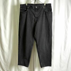 Levi's 550 ブラック バギー デニム パンツ W40×L30 黒 サルファ 後染め ルーズ LOOSE グアテマラ製 560 シルバータブ 90s 00s ビンテージ