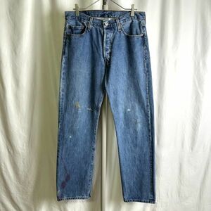 メキシコ製 Levi's 501 ペンキ デニム パンツ W34×L32 ジーンズ グランジ ボロ リーバイス 505 519 00s 古着 オールド ビンテージ