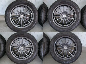 ボルボ V90 クロスカントリー スタッドレス アルミ 4本セット 235/55R18 100Q 18×7.5J＋45 PCD108 5穴 ブリザック 8分山 2021年製造タイヤ