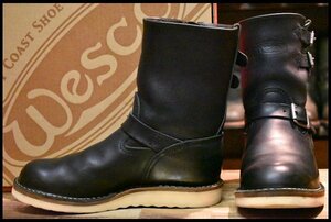 【7E 箱付 良品 11年】WESCO ウエスコ カスタムボス ブラック 黒 8インチハイト ダブルストラップ ビブラム エンジニア ブーツ HOPESMORE