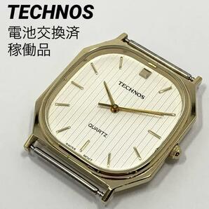 872 TECHNOS テクノス メンズ 腕時計 フェイスのみ 新品電池交換済 クオーツ式 人気 希少の画像1