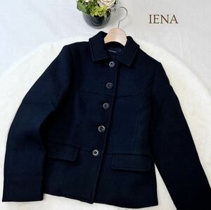 美品 IENA イエナ ウール フォーマルジャケット アウター 黒 ブラック 日本製 オフィス 入学式 卒業式 レディース A5030