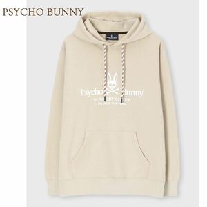 サイコバニー PSYCHO BUNNY バックプリント プルオーバーパーカー フーディー スウェット 裏毛 ベージュ系 レディース A5226