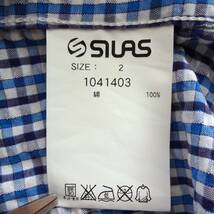 送料520円■SILAS チェックシャツ 2 MADE IN JAPAN■着用少 程度良好 サイラス 長袖シャツ ギンガムチェック 日本製■_画像7