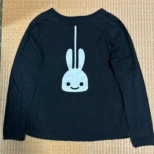 CUNE ピロピロ付き バクプリ入り うさぎ ロンTシャツ 黒M レア キューン 長袖 ウサギ