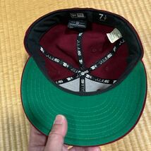 NEW ERA x ボルコム コラボ ロゴ刺繍 ウール キャップ ボルドー59.6cm レア 帽子 ニューエラ_画像2