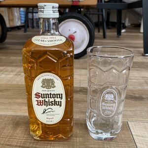 サントリー 白角ウイスキー&新品グラスセット。未開封、製造終了品。#SUNTORY 