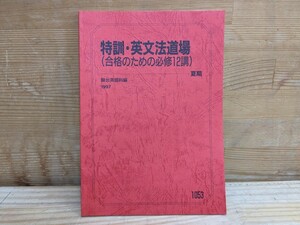 A4□特訓・英文法道場 (合格のための必修12講) 夏季 1053 駿台英語科編 1997年(平成9年) 駿台予備校 冊子テキスト 240108