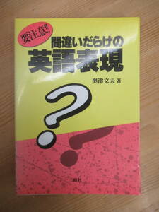 P15☆ 【 希少 第11刷 】 要注意 間違いだらけの英語表現 奥津文夫 三修社 1993年 名詞 代名詞 形容詞 冠詞 副詞 動詞 接続詞 240104