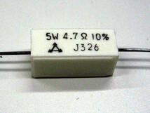 ★☆（管RG015） 松下 セメント抵抗 5W 4.7Ω 10本セット / NOS Wirewound Resistors 10pcs☆★_画像2