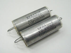 ★☆（管CA019） Sprague ハーメチックコンデンサ 1.0μF/400VDC 2個 / NOS Sprague 118P Hermetically Sealed Capacitors 2pcs☆★