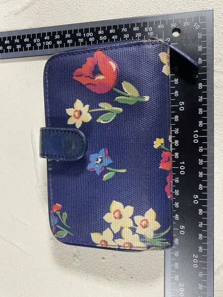 キャスキッドソン Cath Kidston折財布　花柄　ブルー　小銭入れ