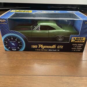 《箱付き》【1/18スケール】1969 Plymouth GTX American Muscle ミニカー 模型 コレクション放出 メタルダイキャスト AutoMeter 5000個限定