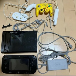 お買い得 ニンテンドー Nintendo Wii U プレミアムセット 黒 32GB WUP-101 WiiU 動作確認済　本体一式 すぐに遊べるセット　ピカチュウ