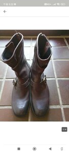 Красота подлинная кожаная кожаная кожа Katharine Hamnett London Catherine Ham Netto London Strap Boots 26 см. Инженерные сапоги коричневые