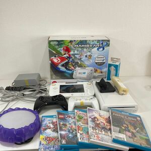 G◎ 任天堂 Nintendo WiiU 本体 マリオカート8セット シロ 32GB WUP-101(01) 汚れ酷い ヌンチャク LEGO 太鼓の達人 マイクラ コード壊れ