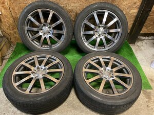 無限 MUGEN NR 18インチ 7.5J +55 235/50R18 DUNLOP LE MANS V SILENT CORE 夏タイヤ タイヤホイール 4本セット H