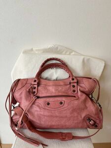 ★BALENCIAGA バレンシアガ ザファースト ピンク ハンドバッグ ショルダーバッグ 2wayバッグ ミラー付 ★