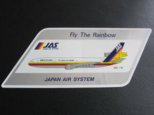 Jas ■ Японская воздушная система ■ DC-10 ■ JA8550 ■ Fly the Rainbow ■ McDonnell Douglas ■ Наклейка